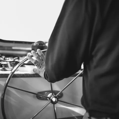 Victory Rover Captain at the Helm