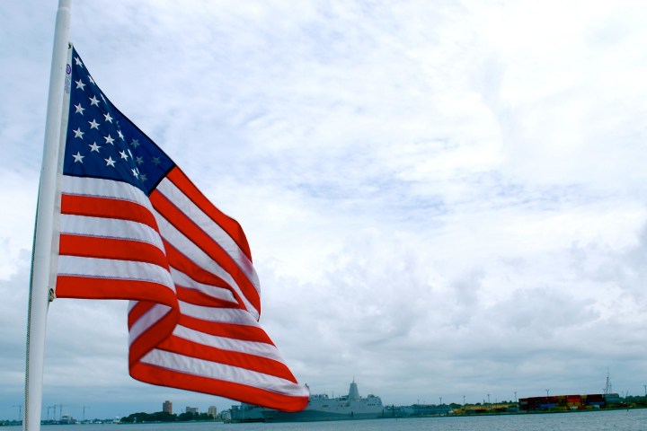 American Flag on Stern of Victory Rover